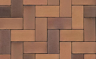  Тротуарная клинкерная брусчатка Muhr №08S Lachsrot spezial, 200*100*52 мм: внешний вид